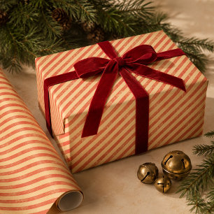 Weihnachten Vintage Roter Lebkuchenstreifen Geschenkpapier