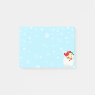 Weihnachten Vintage Santa Claus auf Hellblau Post-it Klebezettel