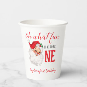 Weihnachten Vintage Santa Erster Geburtstag Pappbecher