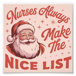 Weihnachten Vintage Santa Krankenschwestern kommen Fotodruck