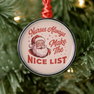 Weihnachten Vintage Santa Krankenschwestern kommen Ornament Aus Metall
