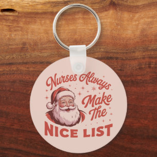 Weihnachten Vintage Santa Krankenschwestern kommen Schlüsselanhänger