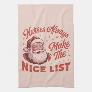 Weihnachten Vintage Santa Krankenschwestern stehen Geschirrtuch