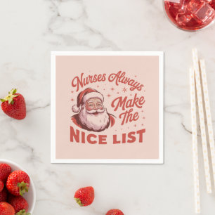 Weihnachten Vintage Santa Krankenschwestern stehen Serviette