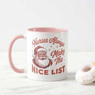 Weihnachten Vintage Santa Krankenschwestern stehen Tasse