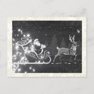 Weihnachten Vintage Schwarz-Weiß Weihnachtsmann