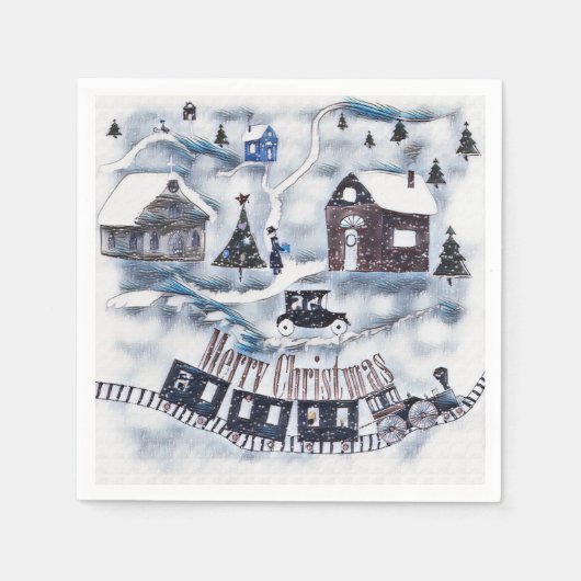 Weihnachten , Vintage Serviette (Vorderseite)