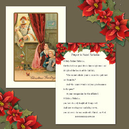 Weihnachten Vintage St. Nicholas Gebet-Karte Visitenkarte