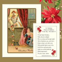 Weihnachten Vintage St. Nicholas Gebet-Karte