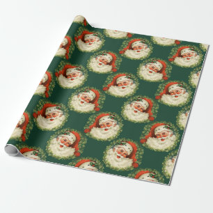Weihnachten Vintage Weihnachtsmann Aquarell Feier Geschenkpapier