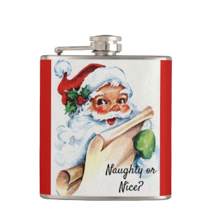 Weihnachten Vintage Weihnachtsmann Böse oder Gut Flachmann