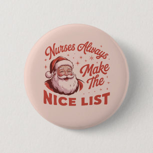 Weihnachten Vintage Weihnachtsmänner machen Nizza  Button