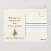 Weihnachten Vintage Winterlandschaft glückliche Fe Postkarte (Rückseite)