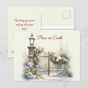 Weihnachten Vintage-Winterszene Postkarte