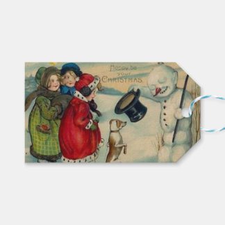 Weihnachten Vintager Feiertag Geschenkanhänger