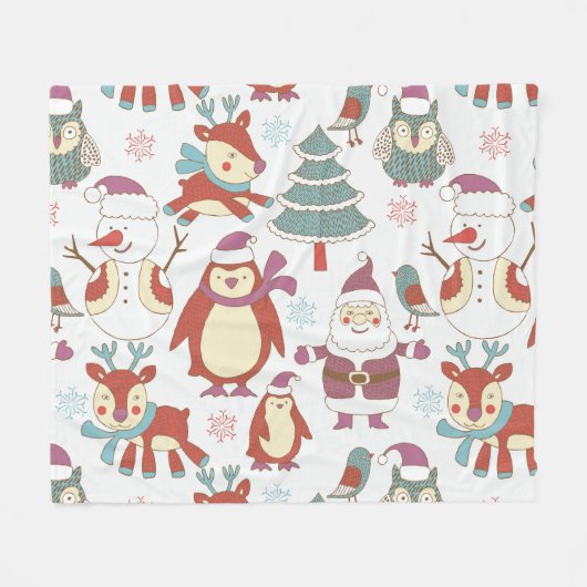 Weihnachten: Vintager Hintergrund Fleecedecke (Vorderseite (Horizontal))