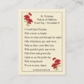 Weihnachten Vintager Nikolaus Jesus Gebetskarte Visitenkarte (Rückseite)