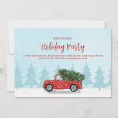 Weihnachten Vintager Red Truck Rustikales Winter P Einladung (Vorderseite)