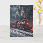 Weihnachten - Vintager Schneezug Karte (Gelbe Blume)