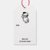 Weihnachten Vintager Schwarz-weißer Weihnachtsmann Geschenkanhänger (Rückseite)