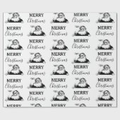Weihnachten Vintager Schwarz-weißer Weihnachtsmann Geschenkpapier (Flach)