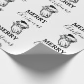 Weihnachten Vintager Schwarz-weißer Weihnachtsmann Geschenkpapier (Ecke)