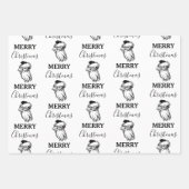 Weihnachten Vintager Schwarz-weißer Weihnachtsmann Geschenkpapier Set (Vorderseite 3)