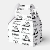 Weihnachten Vintager Schwarz-weißer Weihnachtsmann Geschenkschachtel (Vorderseite)