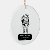 Weihnachten Vintager Schwarz-weißer Weihnachtsmann Keramik Ornament (Rechts)