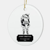 Weihnachten Vintager Schwarz-weißer Weihnachtsmann Keramik Ornament (Links)