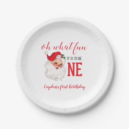 Weihnachten Vintager Weihnachtsfeiertag Pappteller (Vorderseite)