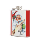 Weihnachten Vintager Weihnachtsklaus Naughty oder Flachmann (Links)