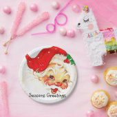 Weihnachten, Vintager Weihnachtsmann, Frohe Festta Pappteller (Party)