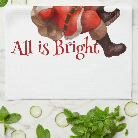 Weihnachten Vintager Weihnachtsmann Geschirrtuch (Gefaltet)