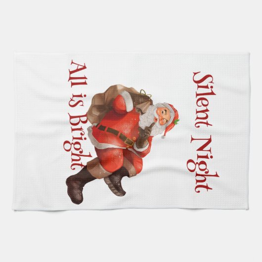 Weihnachten Vintager Weihnachtsmann Geschirrtuch (Horizontal)