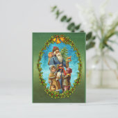 Weihnachten Vintager Weihnachtsmann/Kinder Weihnac Postkarte (Stehend Vorderseite)