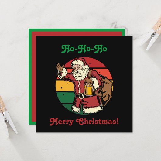 Weihnachten Vintager Weihnachtsmann Kinderspielzeu Karte (Vorderseite/Rückseite Beispiel)