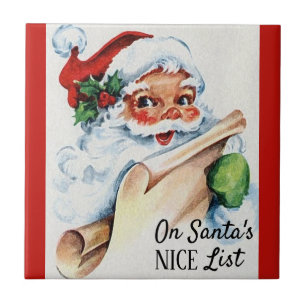 Weihnachten Vintager Weihnachtsmann Nizza Fliese