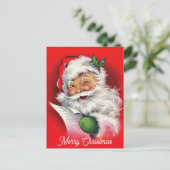 Weihnachten Vintager Weihnachtsmann Postkarte (Stehend Vorderseite)