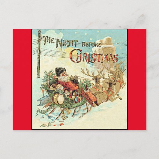 Weihnachten Vintager Weihnachtsmann Postkarte (Vorderseite)