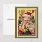 Weihnachten Vintager Weihnachtsmann Postkarte (Vorne/Hinten)