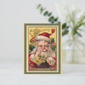 Weihnachten Vintager Weihnachtsmann Postkarte (Stehend Vorderseite)