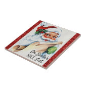 Weihnachten Vintager Weihnachtsmann Roter Glitzer Fliese (Seite)