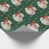 Weihnachten Vintager Weihnachtsmann Wasserfarbener Geschenkpapier (Ecke)