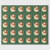 Weihnachten Vintager Weihnachtsmann Wasserfarbener Geschenkpapier (Flach)