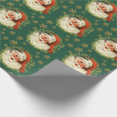 Weihnachten Vintager Weihnachtsmann Wasserfarbener Geschenkpapier (Ecke)
