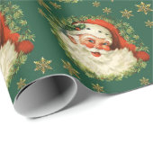 Weihnachten Vintager Weihnachtsmann Wasserfarbener Geschenkpapier (Rolleneckpunkt)