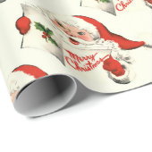 Weihnachten Vintager Weihnachtsmann Wasserfarbener Geschenkpapier (Rolleneckpunkt)