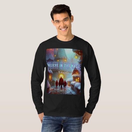 Weihnachten Vintager Winterwunder T-Shirt (Vorne ganz)