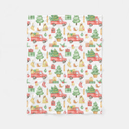 Weihnachten Vintages Rotlastmuster Fleecedecke